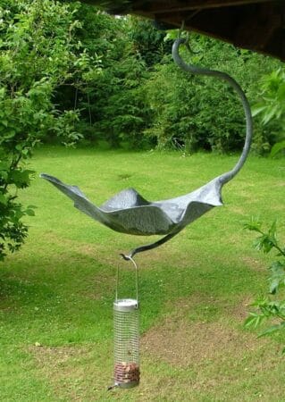 Metal Bird Feeders and Bird Baths by Artist Ian Gill