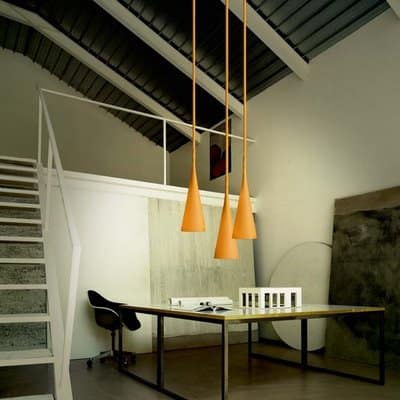 overhead hanging lamps