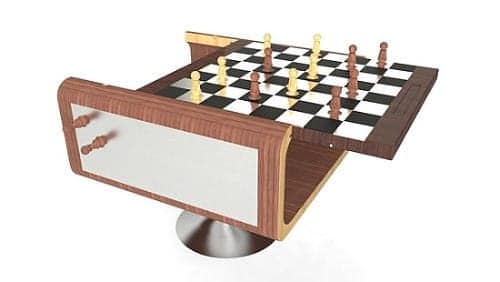 Flipboard Chesstable Acts as A Coffee Table During Game Breaks