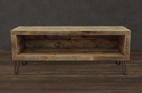 reclaimed wood media stand
